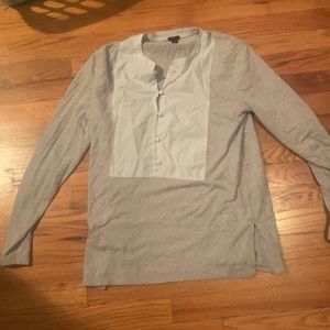 J Crew tee with dress shirt detail